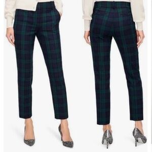 J. Crew Plaid Ankle Pants in Navy and Green